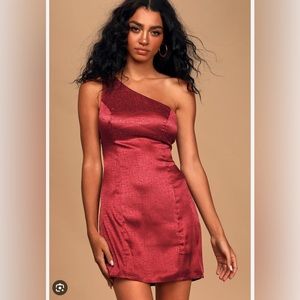 Lulus burgundy dress, silky, xs, zip back